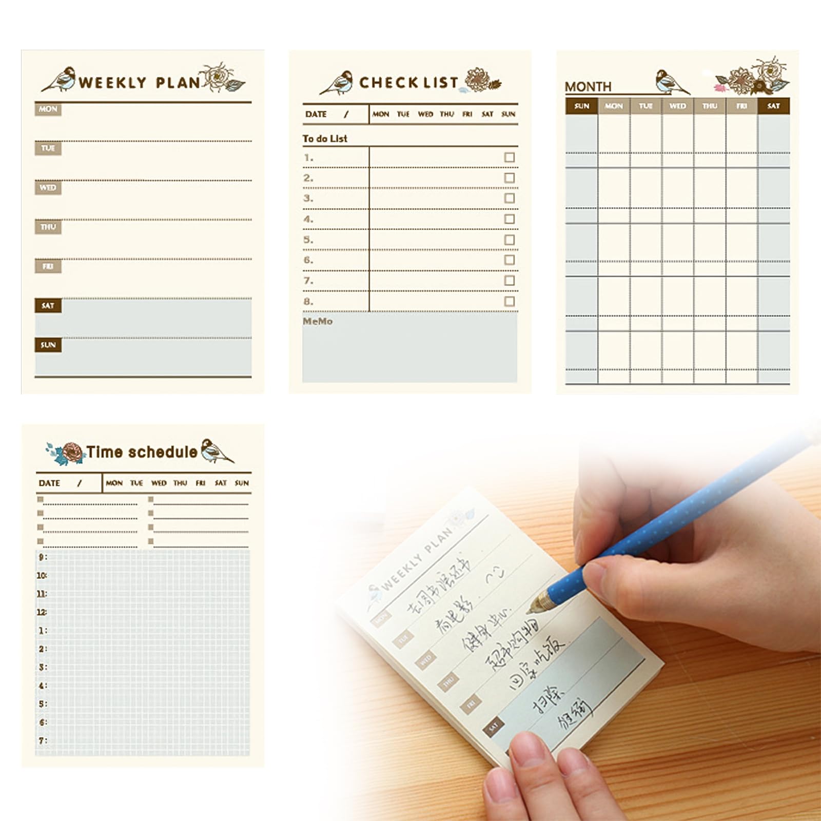 Amazon.co.jp: nalaina To Doリストメモ帳 計画メモ【4冊セット